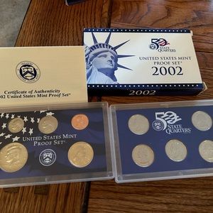 2002 United States Mint Proof Set and Us Mint Quarters Proof set